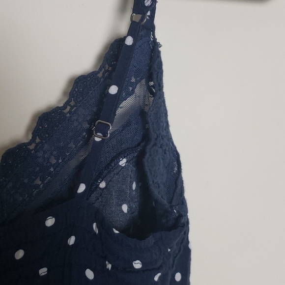 Hollister Navy and white polka dot tank - Picture 6 of 8